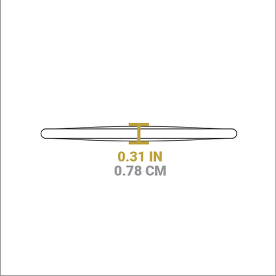 Dimensional drawing of handle holder. Height is 0.31 inches.
