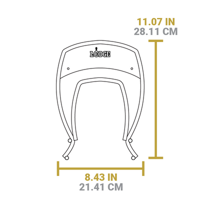 Dimensional drawing of product. Total height is 11.07 inches, width is 8.43 inches.