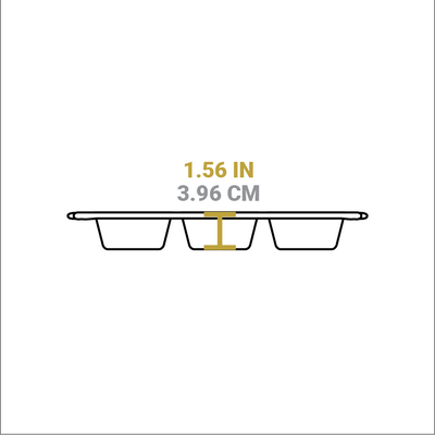 Dimensional drawing of product. Height is 1.56 inches.