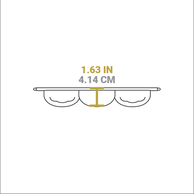 Dimensional drawing of product. Height is 1.63 inches.