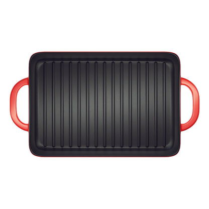 Enameled Cast Iron 12.5 x 8 Inch Grill Pan