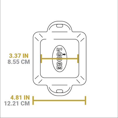 Dimensional drawing of product. Total length is 4.81 inches.