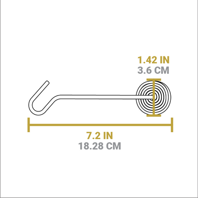 Dimensional drawing of product. Handle depth is 1.42 inches, total length is 7.2 inches.