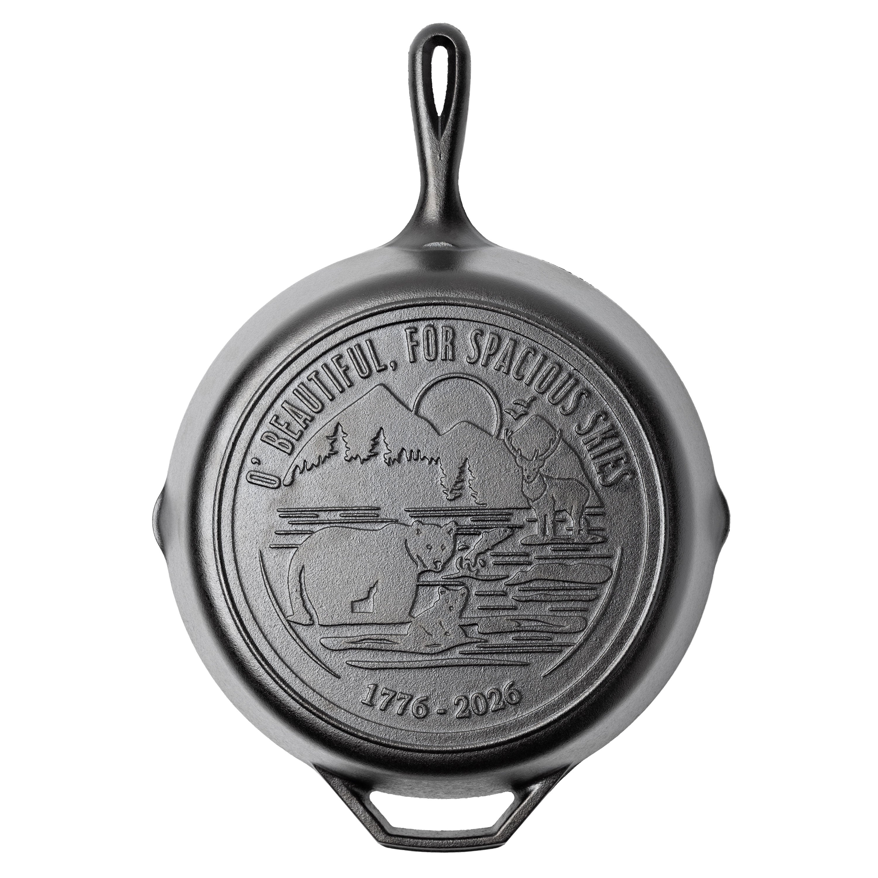 Lodge 12 Inch Seasoned Cast Iron Skillet, Spacious Skies