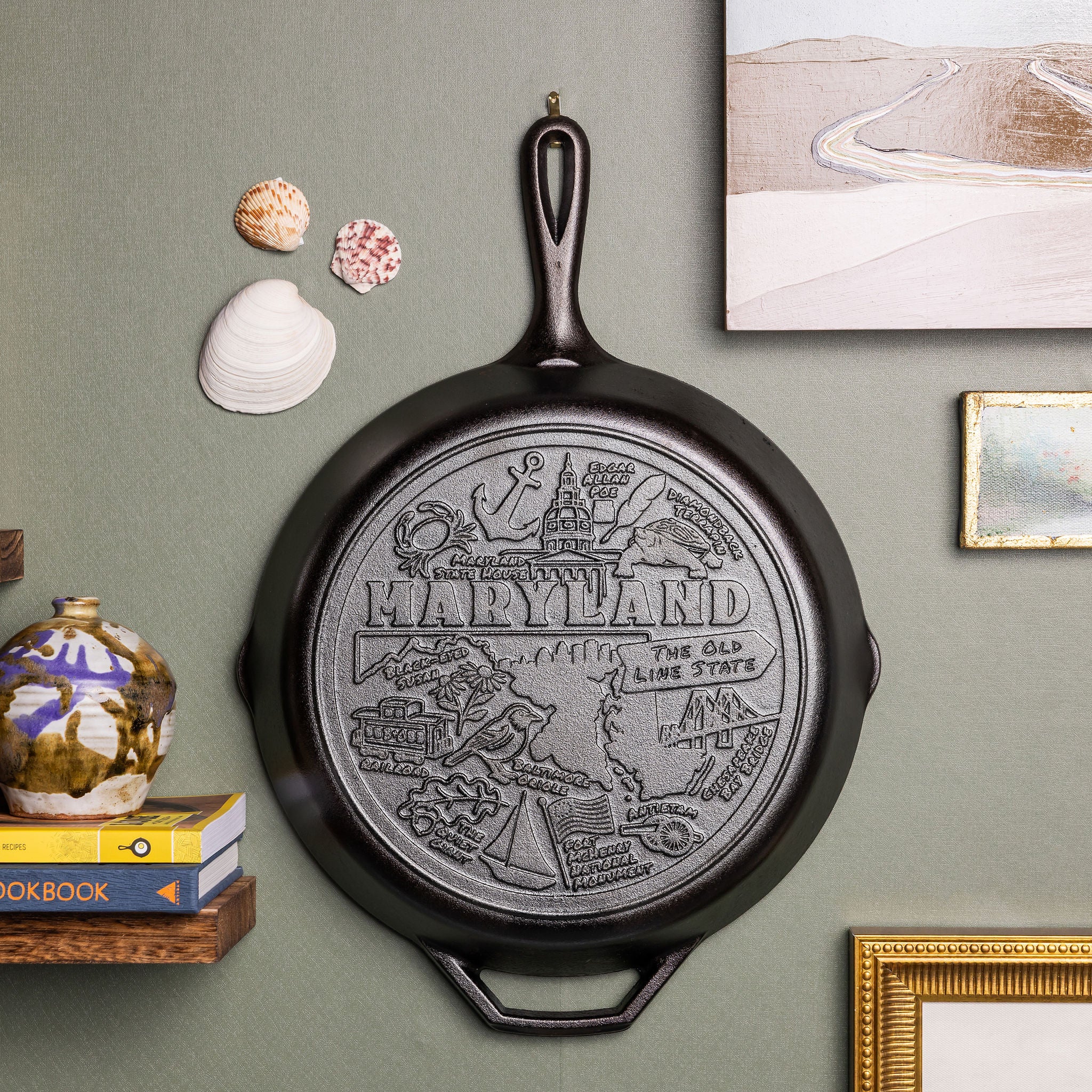 ラスティバレルポット 4ポケット アイアン プランター 399-1837 American Road Trip: 12 Inch Seasoned Cast Iron Skillet, Maryland