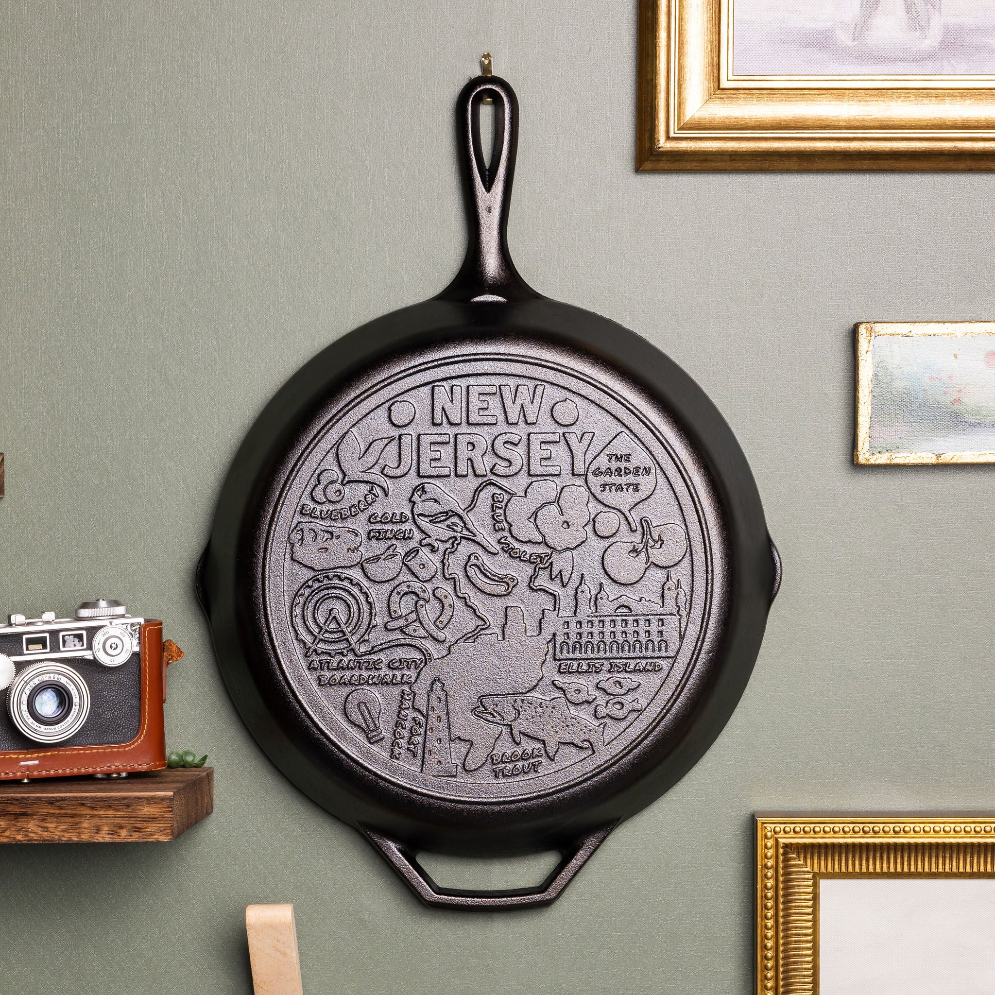 American Road Trip: 12 Inch Seasoned Cast Iron Skillet, New Jersey