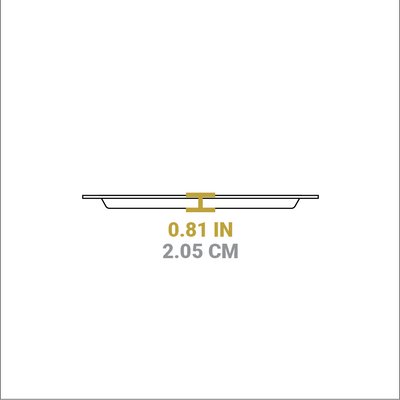 Dimensional drawing of product. Height is 0.81 inches.