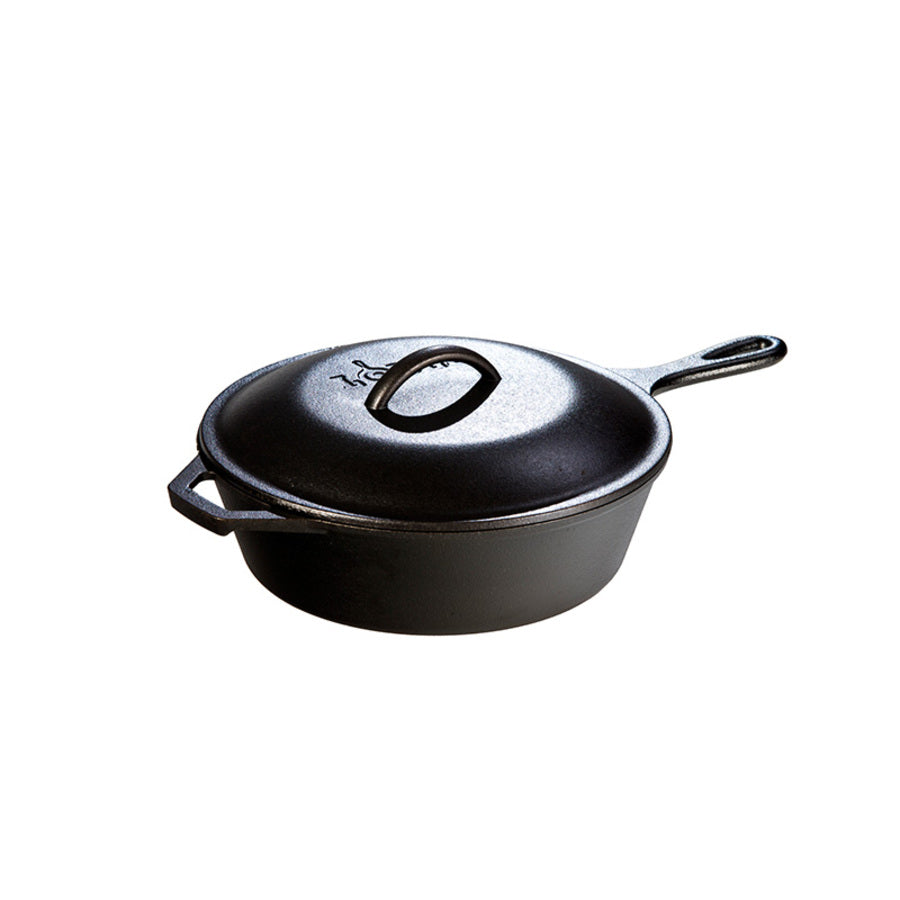Cast Iron Covered Deep Skillet - 3.2 QT