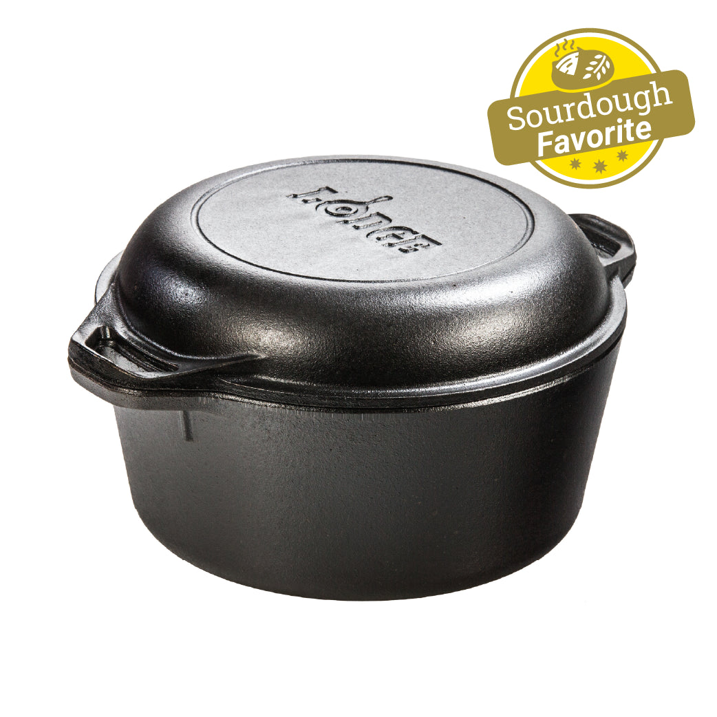 Lodge Cast Iron Double Dutch Oven 5 Quart