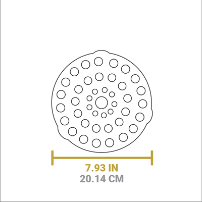Dimensional drawing of product. Width is 7.93 inches.