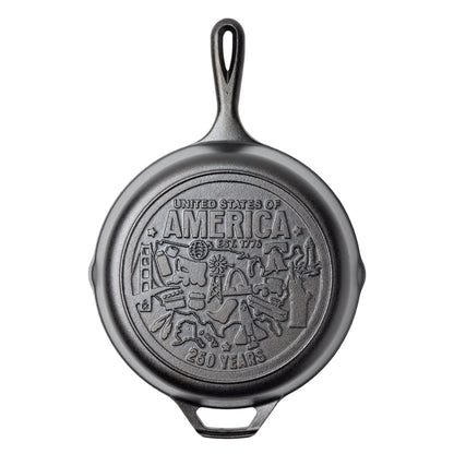 Lodge 10.25 Inch Seasoned Cast Iron Skillet, USA Icons