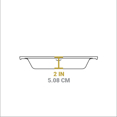 Dimensional drawing of product. Height is 2 inches.
