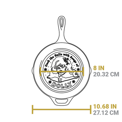 10.25 Inch Dolly Parton Skillet, Deck The Halls