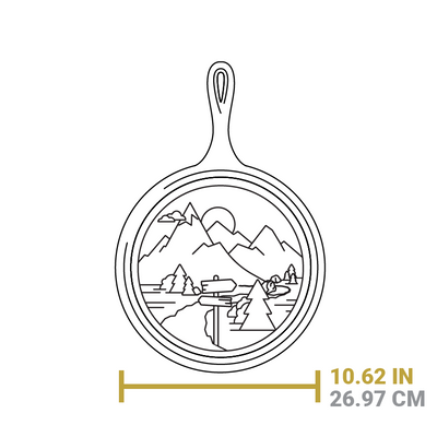 Dimensional drawing of product. Total width including edges is 10.62 inches.