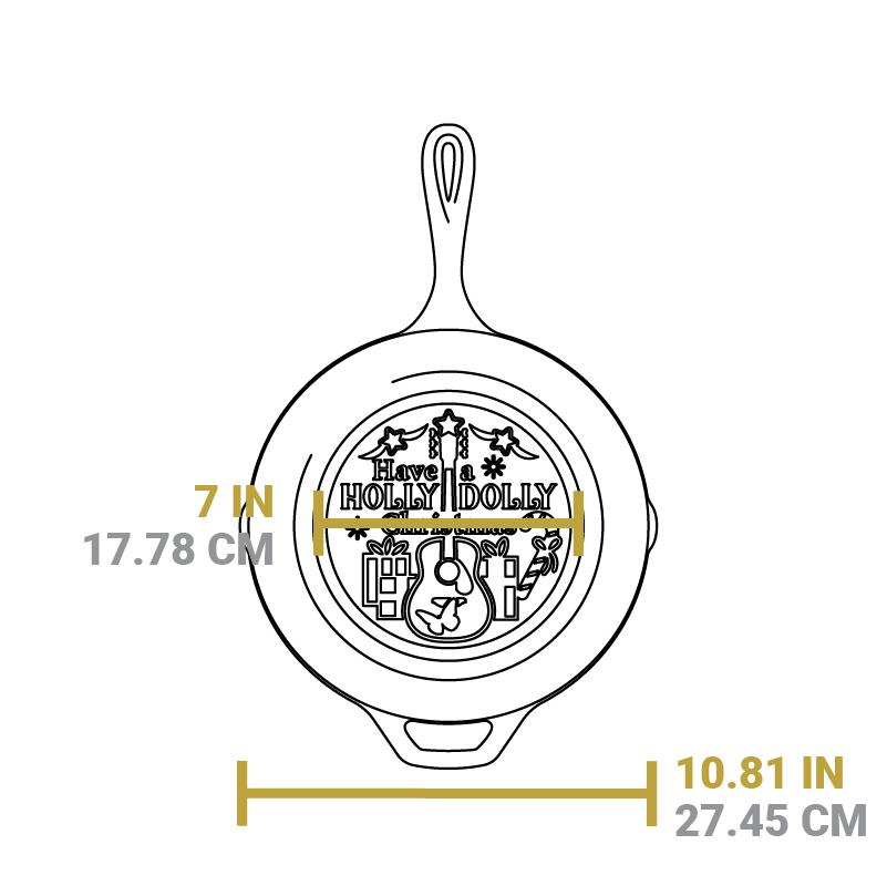 10 Inch Chef Collection Dolly Parton Skillet, Have a Holly Dolly Christmas