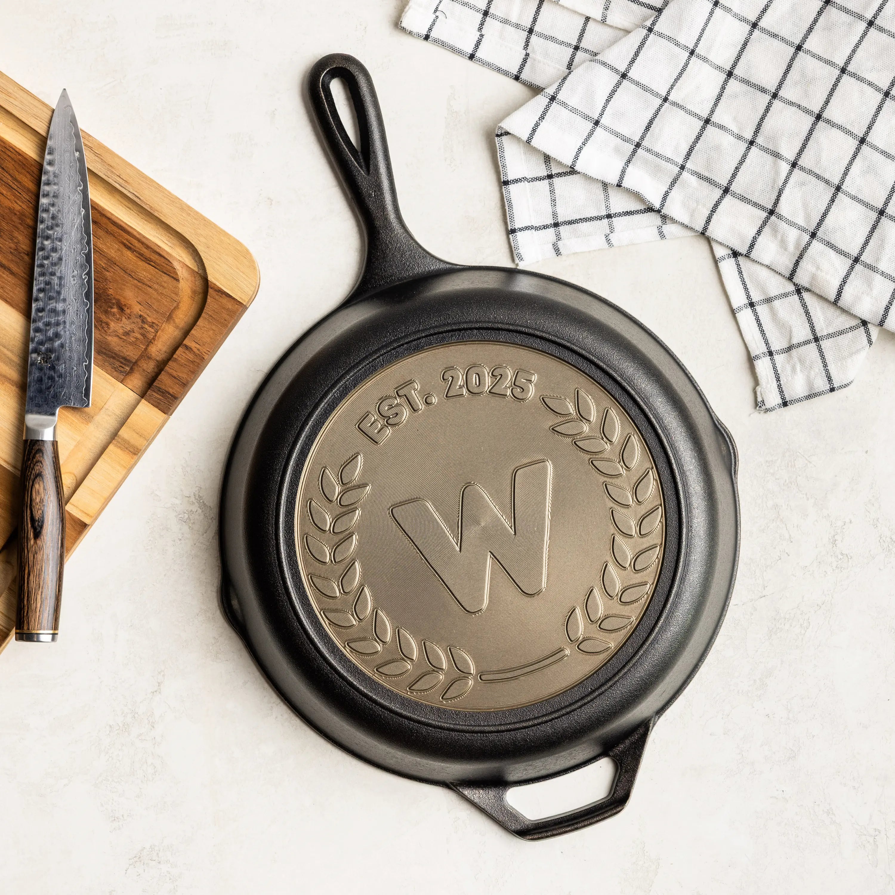 Custom Engraved Monogram Skillet