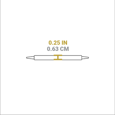 Dimensional drawing of product. Height of scraper is 0.25 inches. 