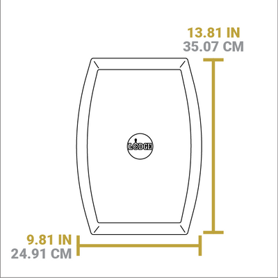 Dimensional drawing of product. Total width is 13.81 inches and total length is 9.81 inches.