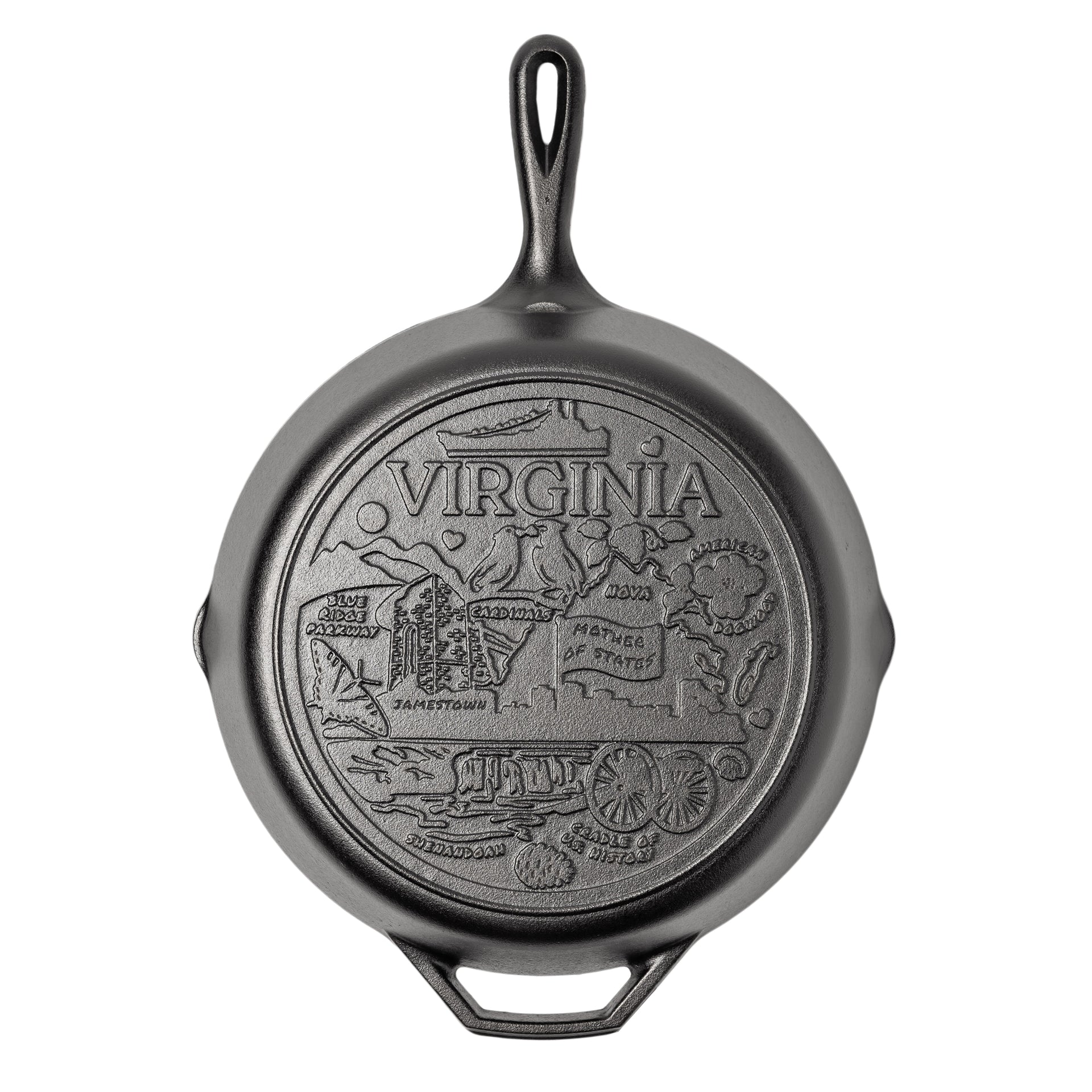 Lodge American Road Trip: 12 Inch Seasoned Cast Iron Skillet, Virginia