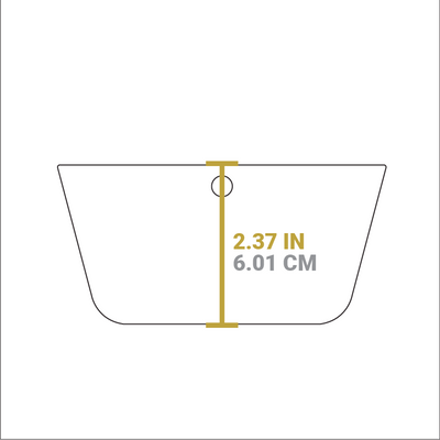 Dimensional drawing of product. Length is 2.37 inches.