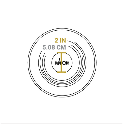 Dimensional drawing of product lid. Diameter of knob is 2 inches.