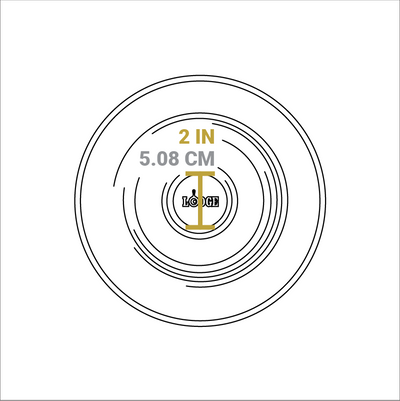 Dimensional drawing of product lid. Diameter of knob is 2 inches.