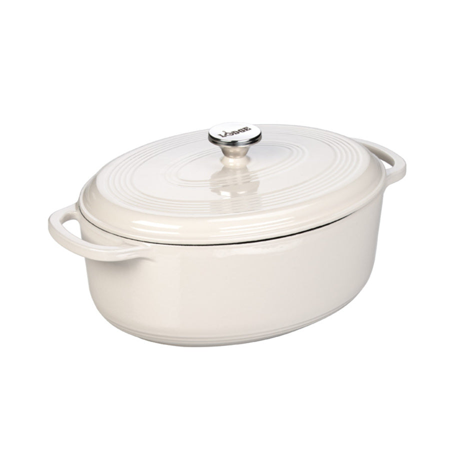 Essential Enamel Oval Dutch Oven - Oyster / 7 QT
