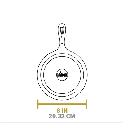 Dimensional drawing of product. Width is 8 inches.