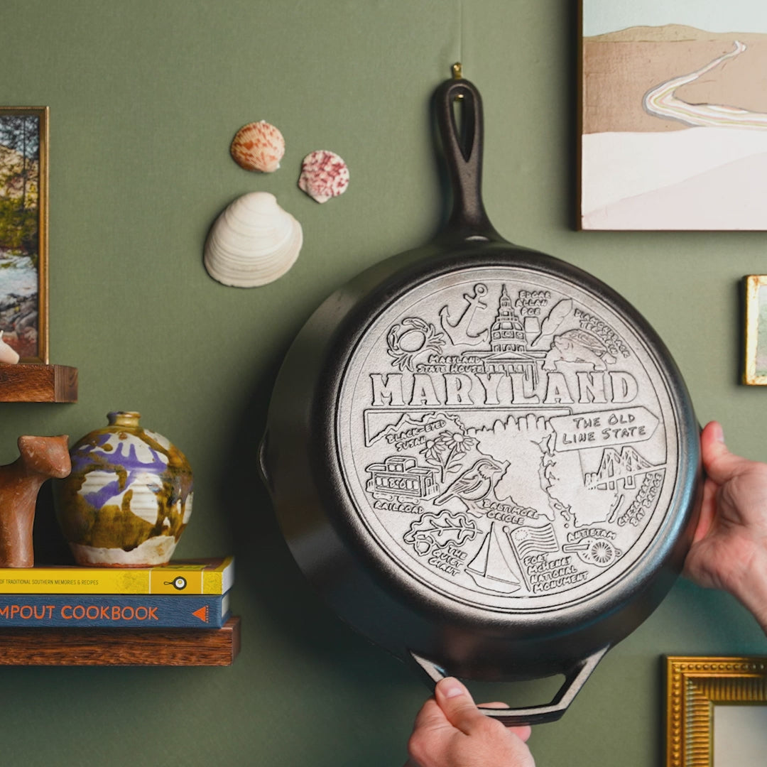American Road Trip: 12 Inch Seasoned Cast Iron Skillet, Maryland