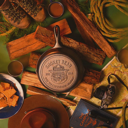 10.25 Inch Seasoned Cast Iron Smokey Bear Skillet