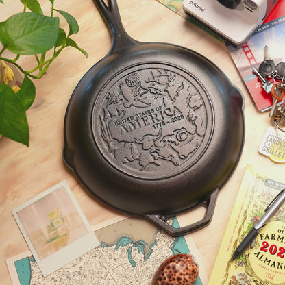 Lodge Chef Collection 10 Inch Seasoned Cast Iron Skillet, USA Frontier