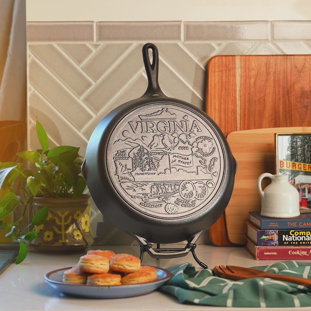 American Road Trip: 12 Inch Seasoned Cast Iron Skillet, Virginia