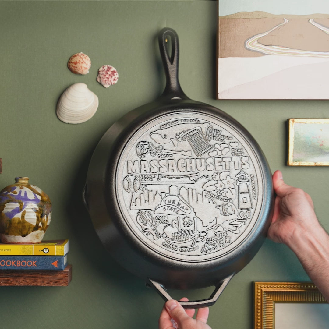 American Road Trip: 12 Inch Seasoned Cast Iron Skillet, Massachusetts