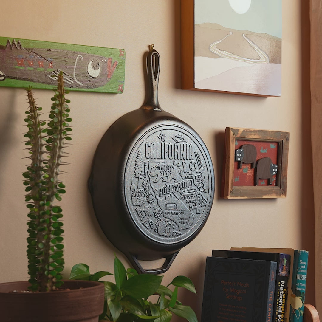 American Road Trip: 12 Inch Seasoned Cast Iron Skillet, California