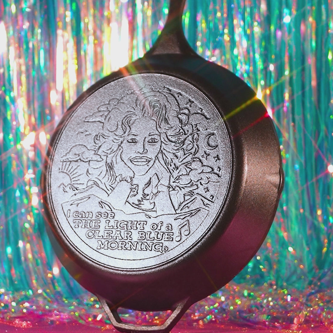13.25 Inch Light of a Clear Blue Morning Dolly Parton Skillet