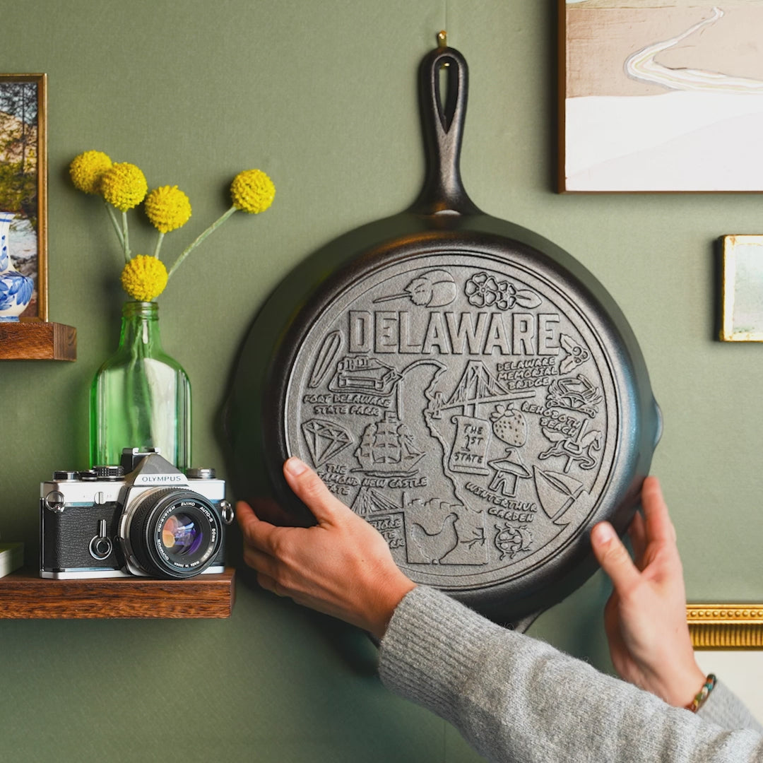 American Road Trip: 12 Inch Seasoned Cast Iron Skillet, Delaware