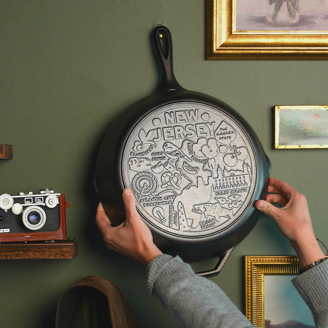 American Road Trip: 12 Inch Seasoned Cast Iron Skillet, New Jersey