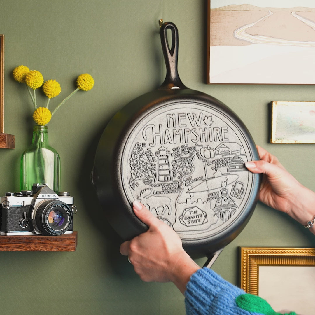 American Road Trip: 12 Inch Seasoned Cast Iron Skillet, New Hampshire