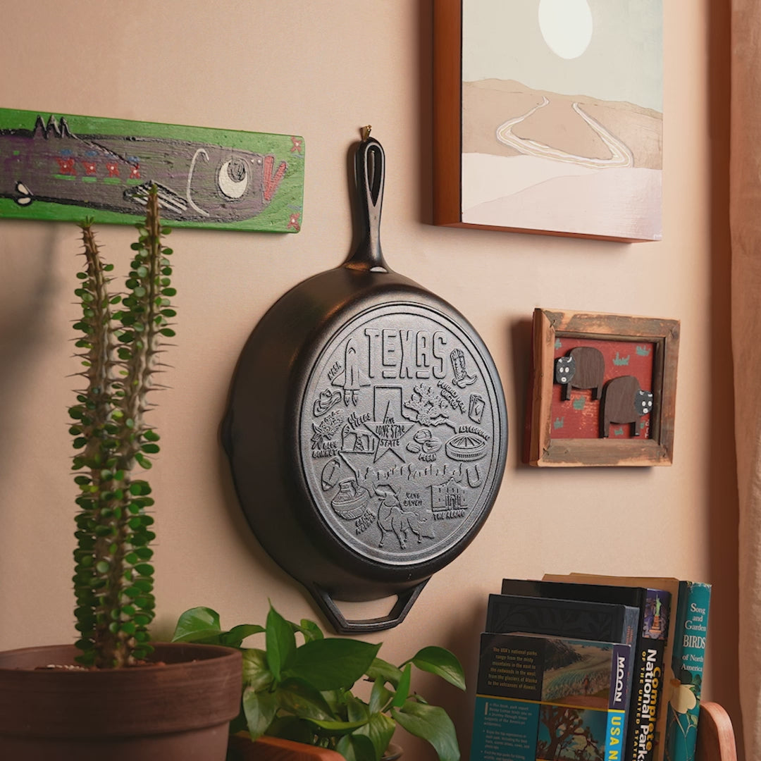 American Road Trip: 12 Inch Seasoned Cast Iron Skillet, Texas
