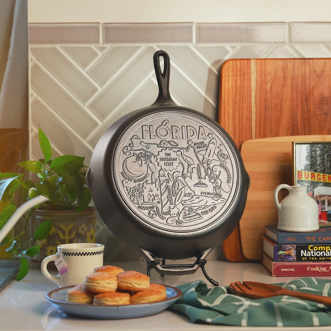 American Road Trip: 12 Inch Seasoned Cast Iron Skillet, Florida