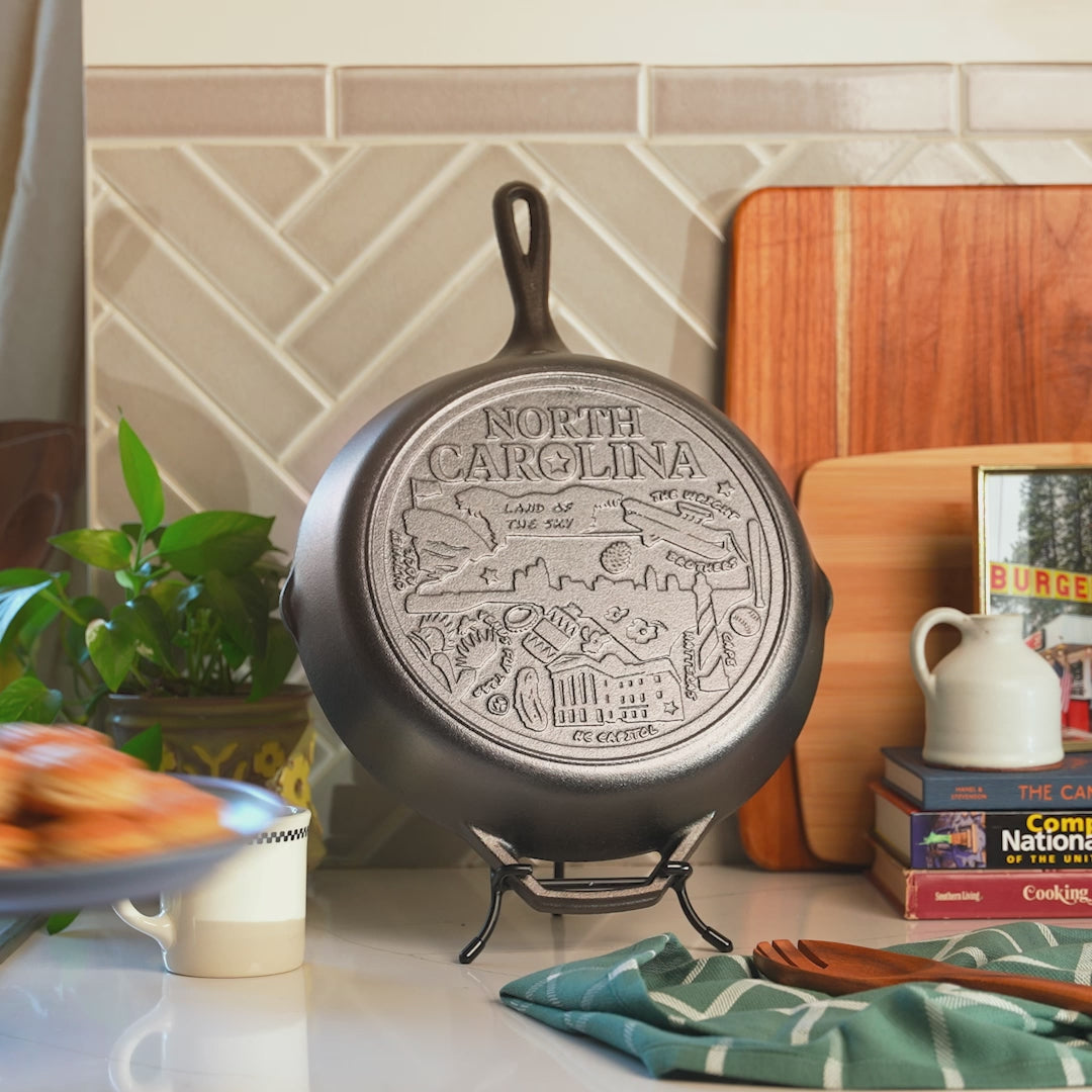 American Road Trip: 12 Inch Seasoned Cast Iron Skillet, North Carolina