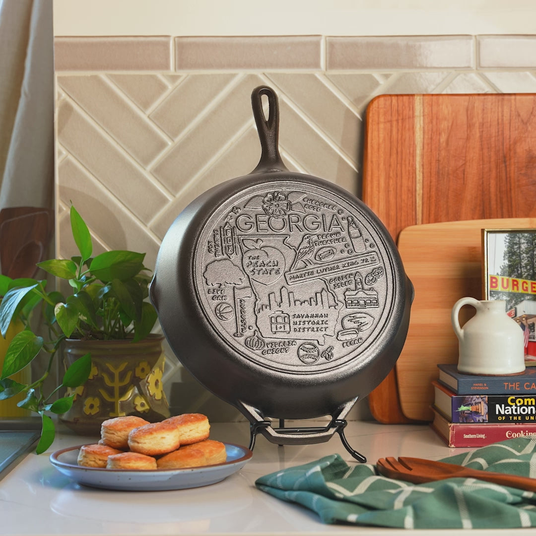 American Road Trip: 12 Inch Seasoned Cast Iron Skillet, Georgia