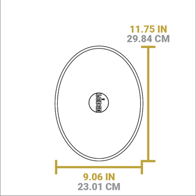Dimensional drawing of underliner. Width is 11.75 inches, length is 9.06 inches.