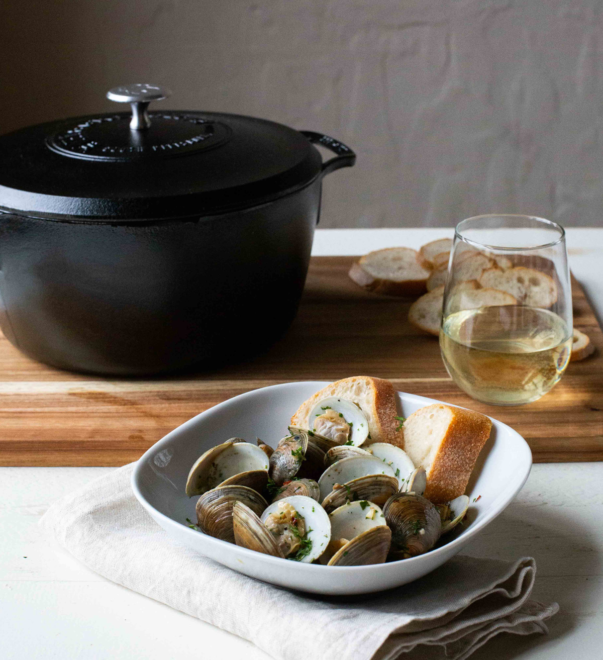 clams in white wine