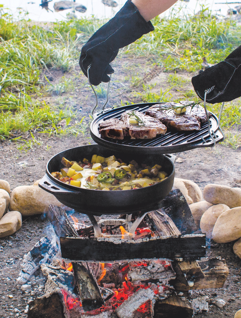 Camp fire Skillet Set Frying Pan BBQ Outing Cooking Treat Outdoor Camping 