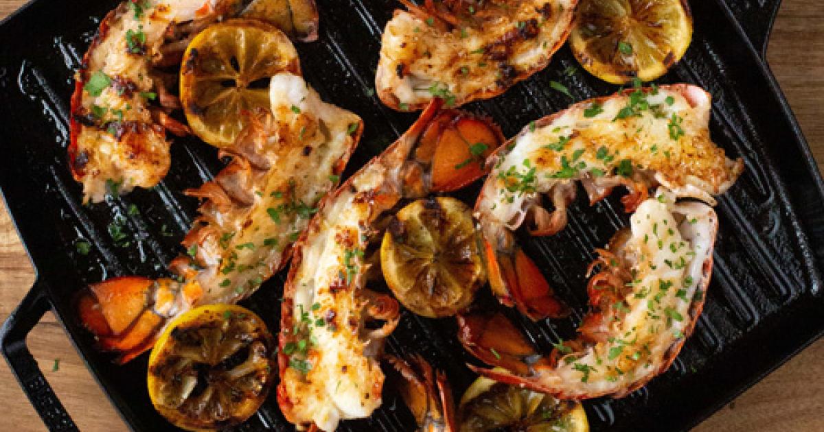 Grilled Lobster Tails With Lemon Garlic Butter Lodge Cast Iron