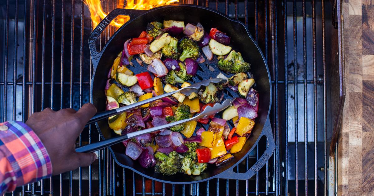Beautiful Vegetable Medley In My New 17 Inch Lodge Cast Iron Skillet  @ourforeverfarm 