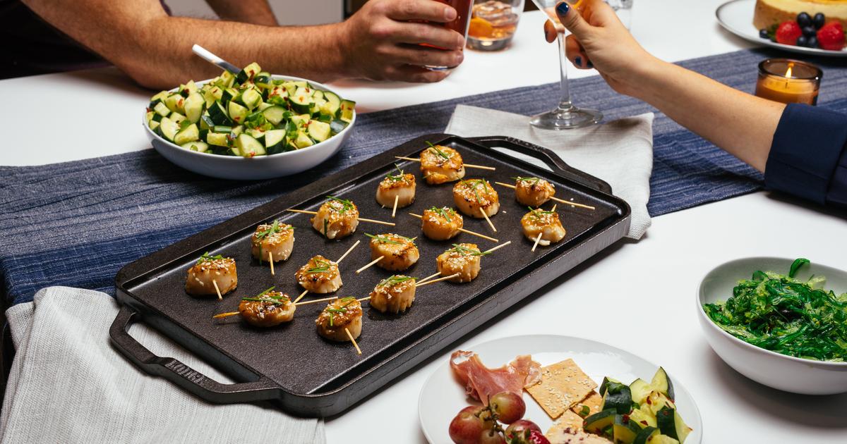 Cast Iron Scallop Grill And Serving Pan